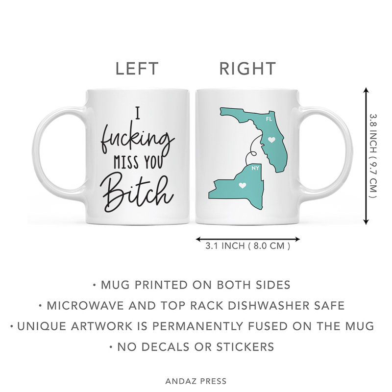 Ceramic Coffee Mug, Florida And New York