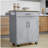 Kitchen Island Trolley with Drawers, Storage Cabinet, and Towel Rack, Grey-686718302