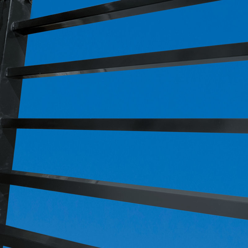 Milan Style Black Powder Coated Steel 8' x 5' Fence Panel