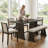 6-Piece Dining Room Set - Upholstered Chairs & Padded Bench For Comfort-1394027592
