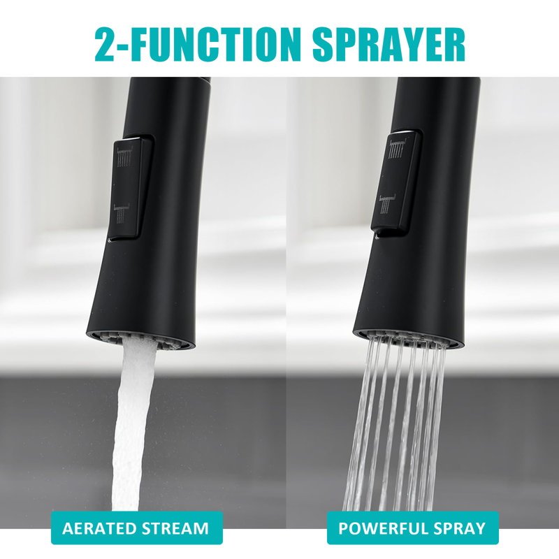 Kitchen Faucet With Pull-Down Sprayer, Stainless Steel Kitchen Faucet, High Arc Single Handle Faucet, Suitable For 1 Or 3 Holes In Kitchens, Rvs, And Laundry Rooms.