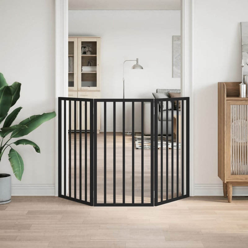 Wyanet Solid Wood Dog House Door, 90cm H x 150cm W x 2cm D, Black