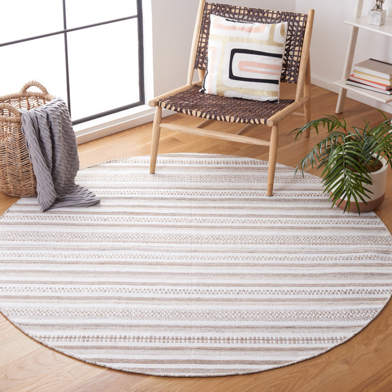 Lesse Hand Woven Performance Southwestern Rug, Round 6'
