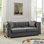 Canapé capitonné 81,1 pouces en velours capitonné avec 2 coussins, ensemble de canapé Chesterfield de luxe 3 places avec accents en acier inoxydable doré pour le salon, velours