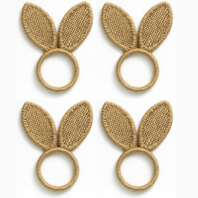 Burlap Bunny Ear Easter Napkin Rings