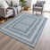 Machine Washable Indoor/Outdoor Xhevrie Denim Rug