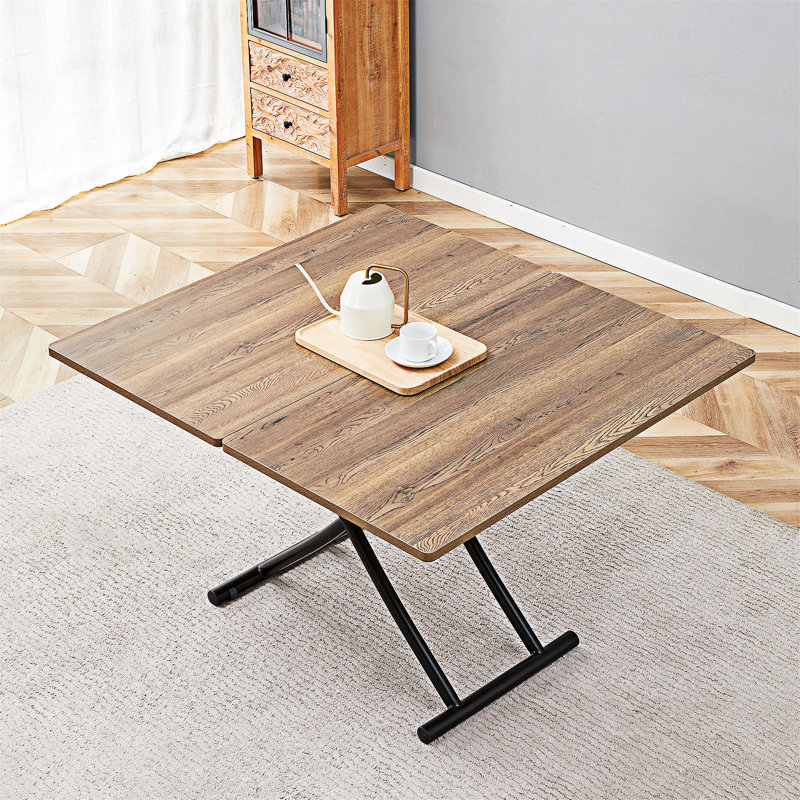 Table basse multifonctionnelle, Bois naturel / noir