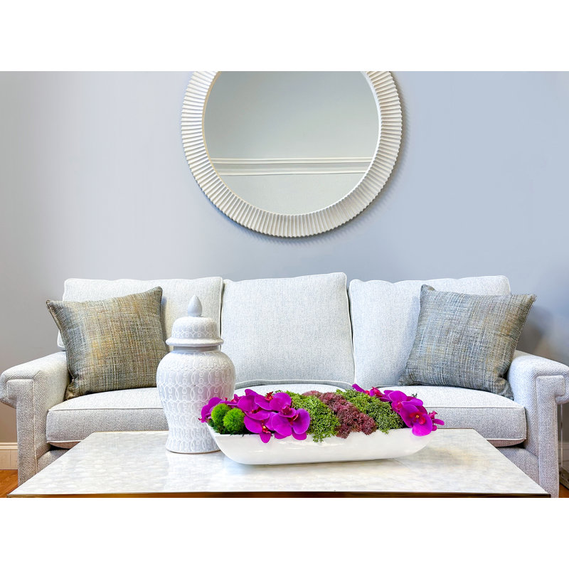 Orchidée Adelina et arrangement de plantes grasses, H 8 po x l 25 po x P 11 po