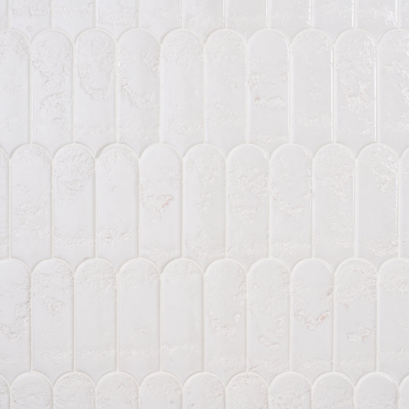 Corali 2.83 In. X 7.68 In. Textured Glossy Ceramic Wall Tile (5.16 Sq. Ft. / Case), Cloud White