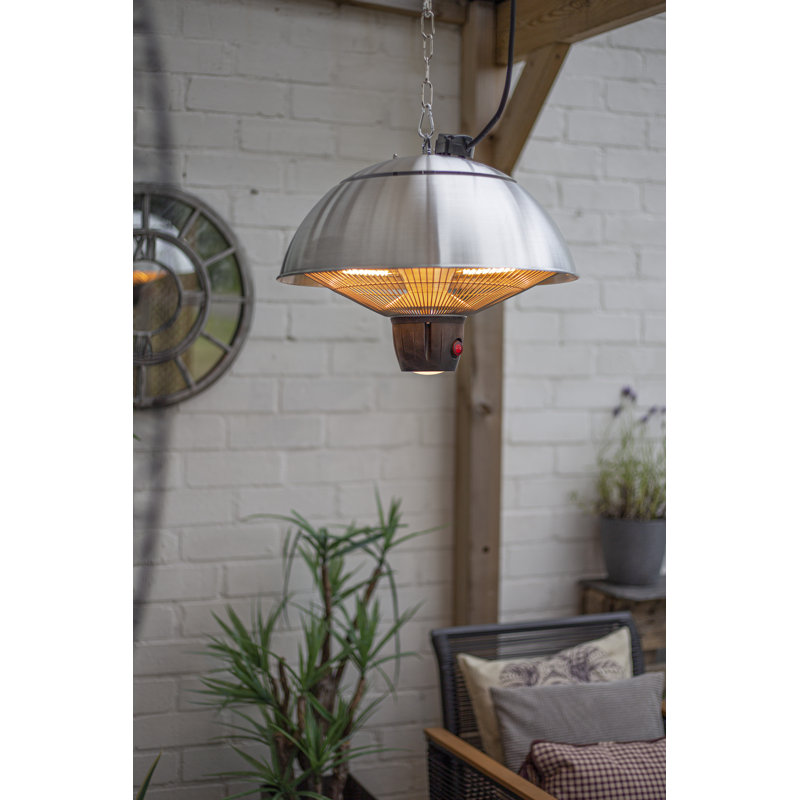 Electric Hanging Patio Heater, Silver