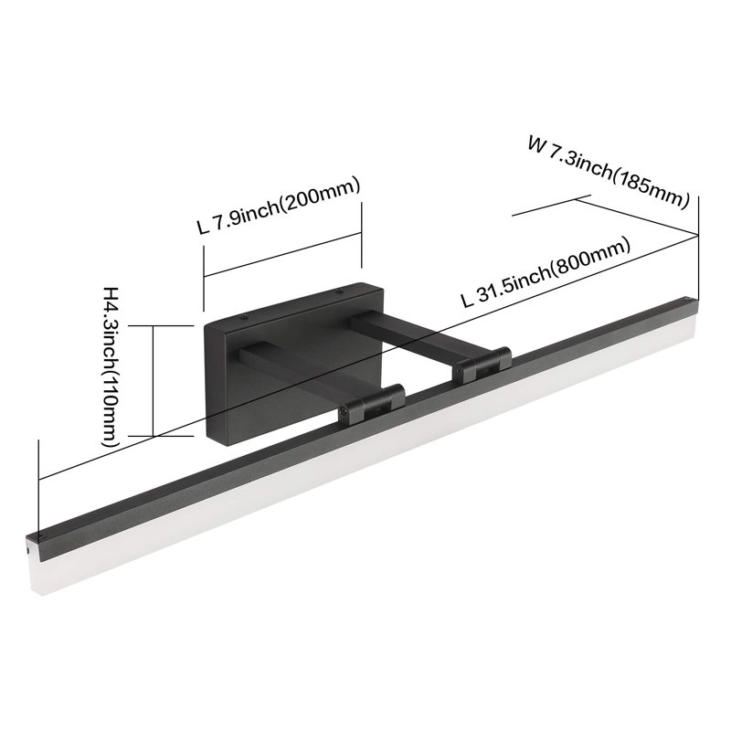 Coetzee Dimmable LED Vanity Light, Black