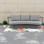 Canapé d'extérieur en métal et tissu durable, design moderne, gris