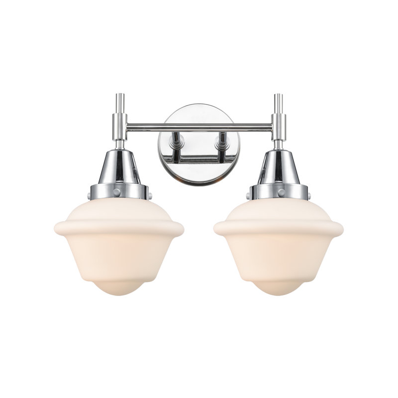 Éclairage pour meuble-lavabo à 2 lumières à intensité variable Gayle, Blanc mat, Chrome poli, Ampoule DEL rétro 4 watts