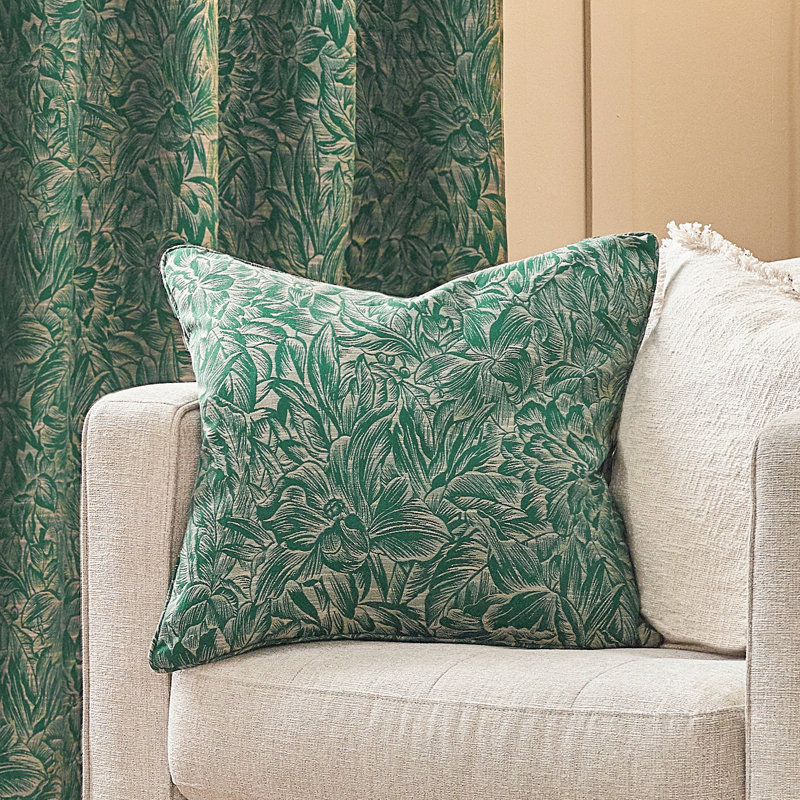 Amanie Floral Square Cushion, Green