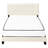 Upholstered Platform Bed In Beige With Foam Filler And Wood Legs Queen Elegant Linen Look