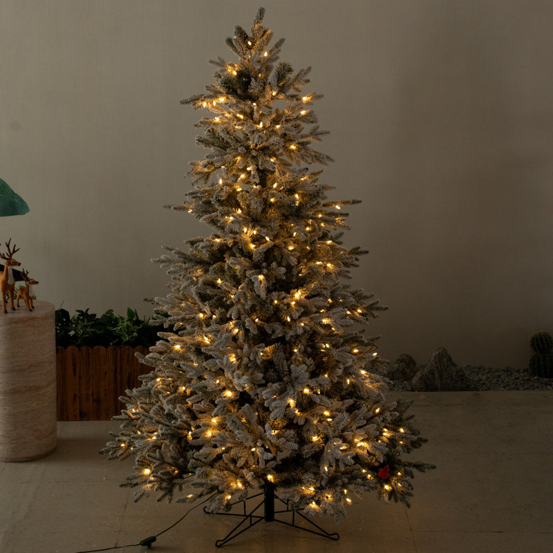 Lighted Artificial Christmas Tree, 8 ft