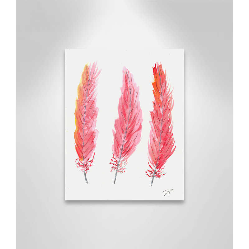 Plumes juvéniles, art sur toile, H 14 po x l 11 po x P 1,5 po