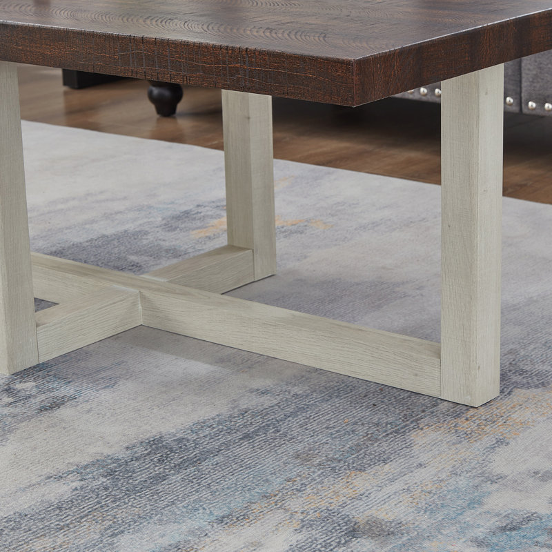 Ensemble de tables basses 3 pièces, Noyer / Blanc