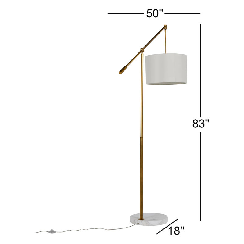 Fulton 83'' Plaster White Arched/Arc Floor Lamp