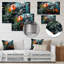 Art moderne moderne orange et vert fleurs tropicales II - Collages abstraits en métal-1537512594