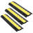 Cable Protector Ramp, 22,000 lbs/Axle Load Capacity, TPU Material, 3 Pack, 2 Channel Heavy Duty Cord Cover, Black, 1.2 x 1.1 in Channel with Flip-Open Top Cover