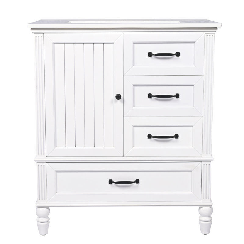 Ensemble de meuble-lavabo avec lavabo Egea, Noir mat, Blanc
