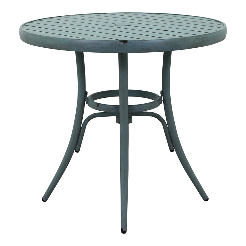 Round Outdoor Bistro Table Umbrella Hole , 30 " W 30 " D
