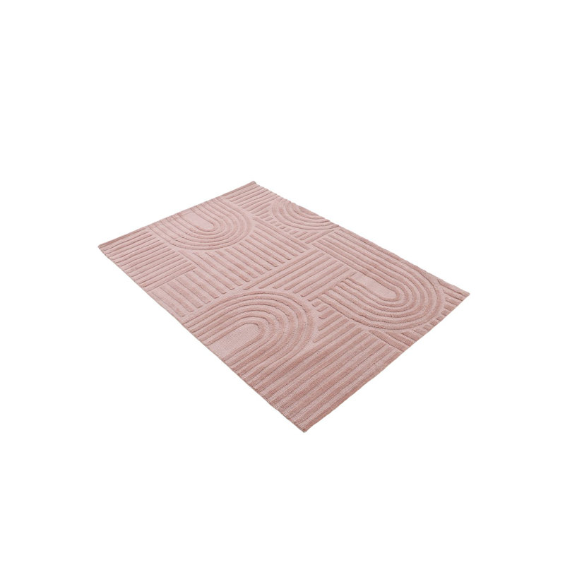 Handcrafted Microfibre Rug in Peach, Rectangle 240 x 340cm