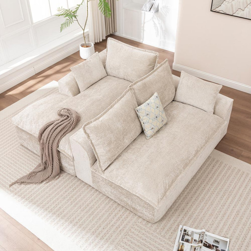 L Shaped Modular Compressed Sectional, Left Hand Facing