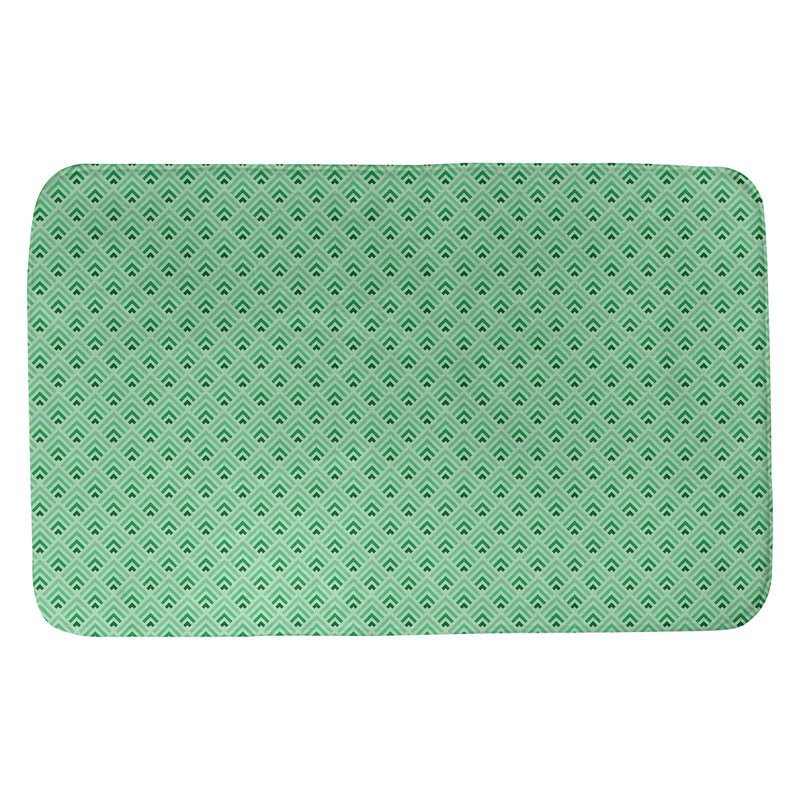 Tapis de salle de bain géométrique à dégradé inverse Avicia, l 17 po x L 24 po, Vert clair