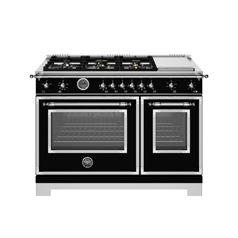 Bertazzoni 47.88'' W Natural Gas Free Standing Range, Black