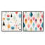 Ensemble de 2 pastels scandinaves à motif géométrique pastel - formes abstraites carrées-102161703-102161706