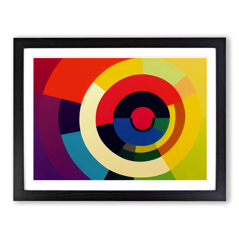 Creative Abstract Art - Single Picture Frame Print, Black, 25cm H x 34cm W x 2cm D