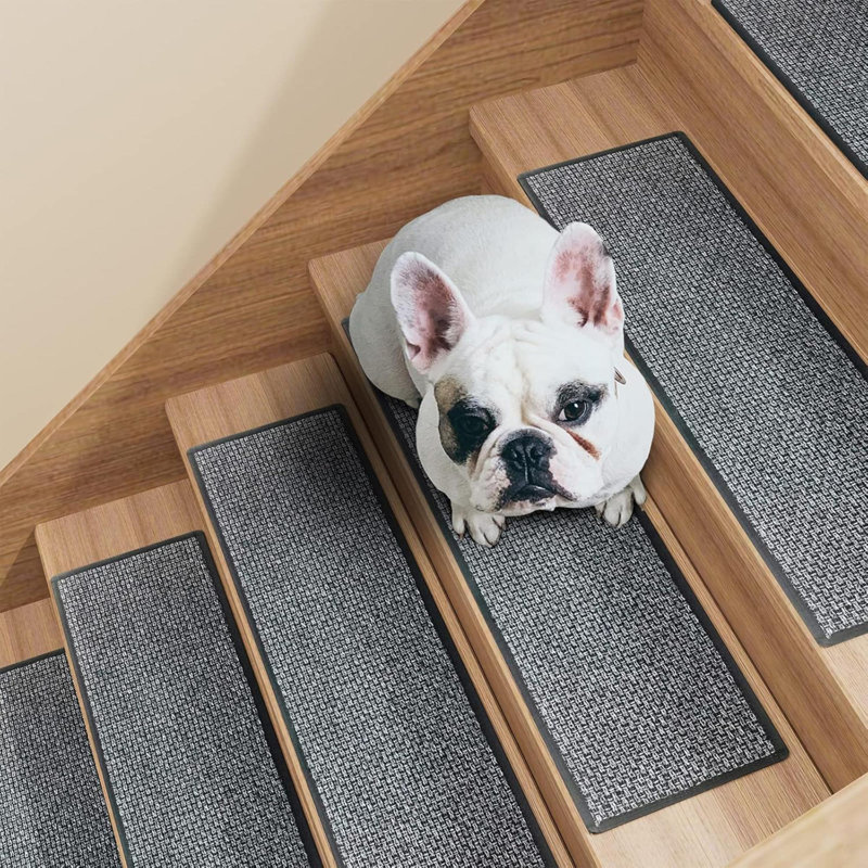 Tapis d'escalier pour marche en bois avec envers en caoutchouc antidérapant Tapis de sécurité intérieur antidérapant pour enfants, enfants et animaux de compagnie
