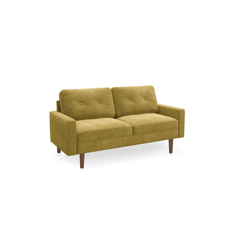 Canapé à accoudoirs carrés 70 po Mattea, Polyester à 100 % tige dorée