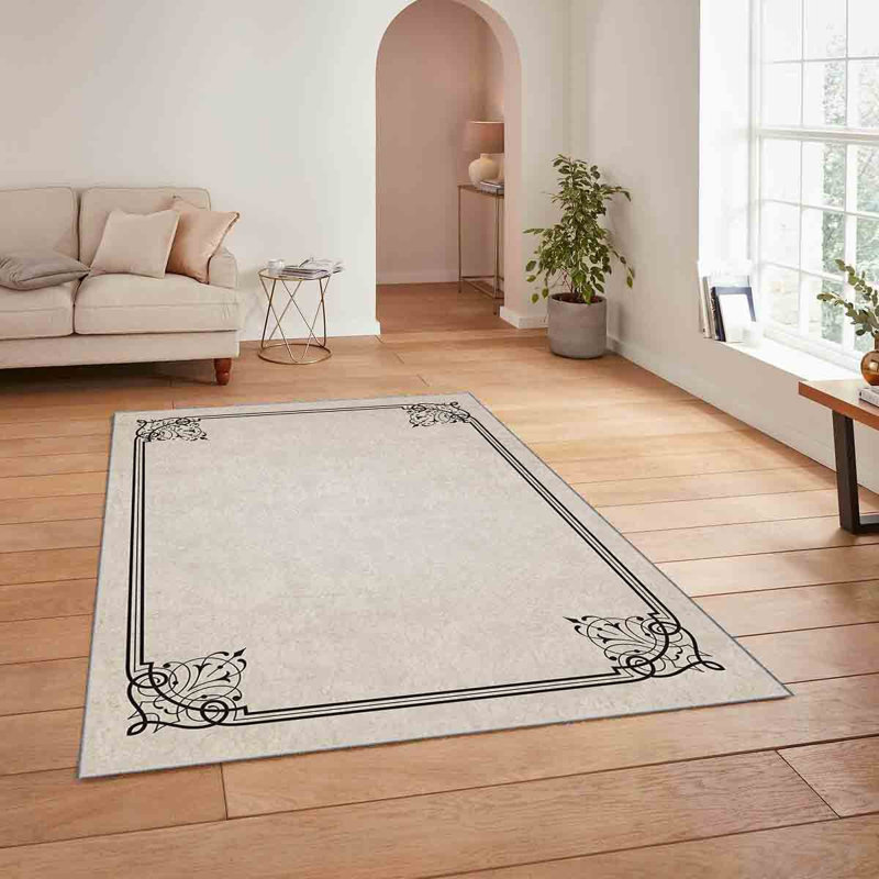 Luxurious Woven Carpet, 100% Polyester, 70.9 x 110.2 Inches | 740 g/m², Non-Slip Felt Dot Underside, 0.2 Inch Pile Height | Machine Washable, Easy Care, Perfect for Living Room & Bedroom Décor