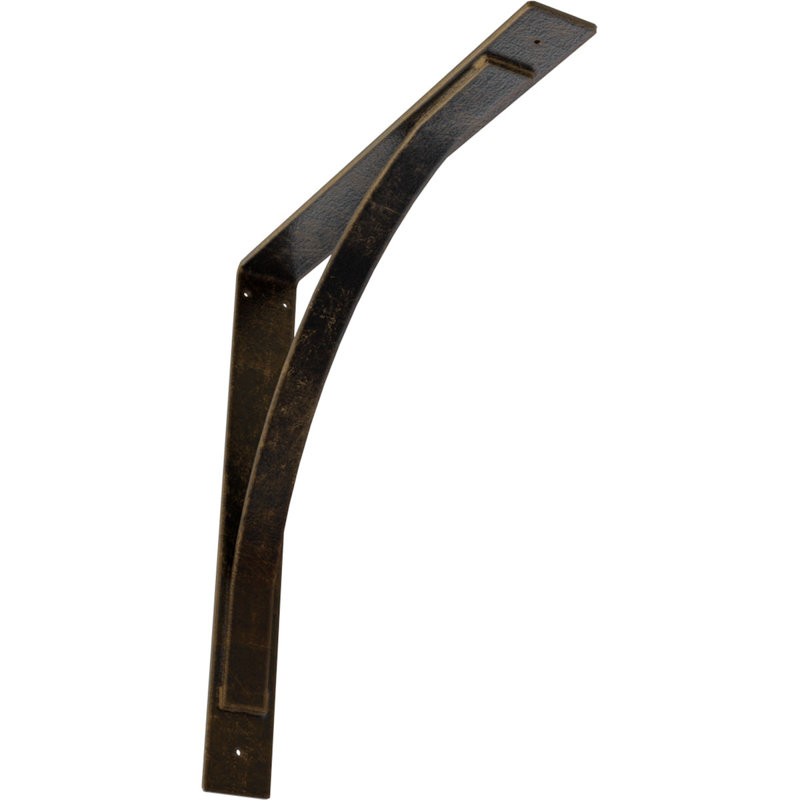 Support en acier Morris, Laiton antique, H 24 po x l 3 po x P 24 po