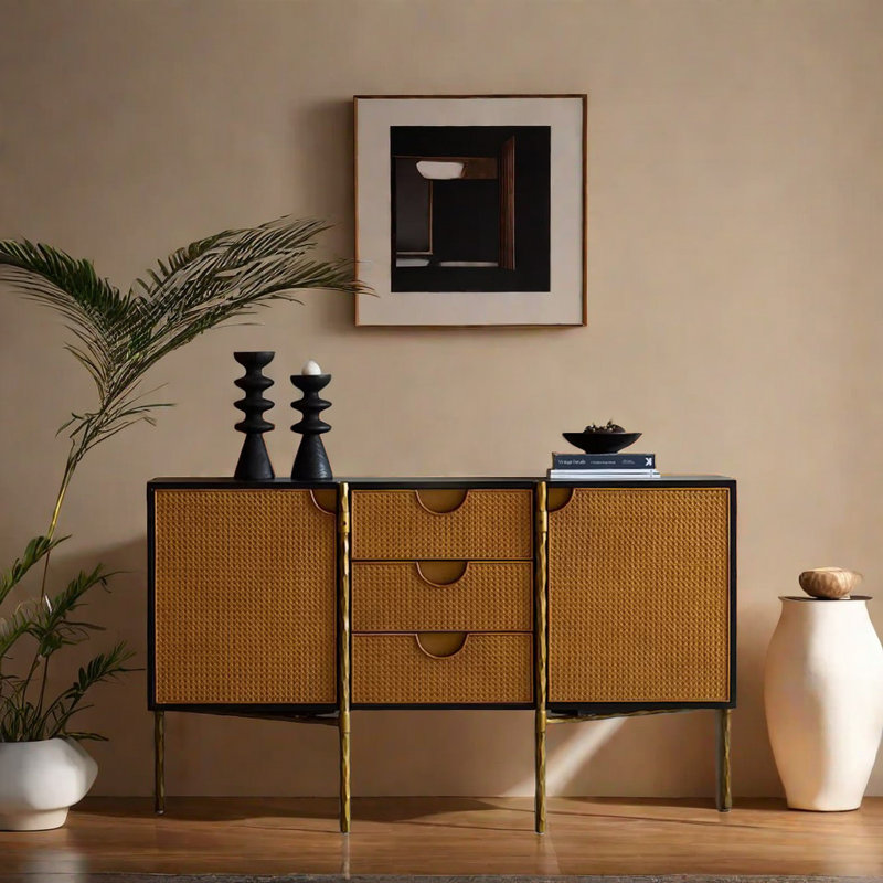Armoire d'appoint en rotin