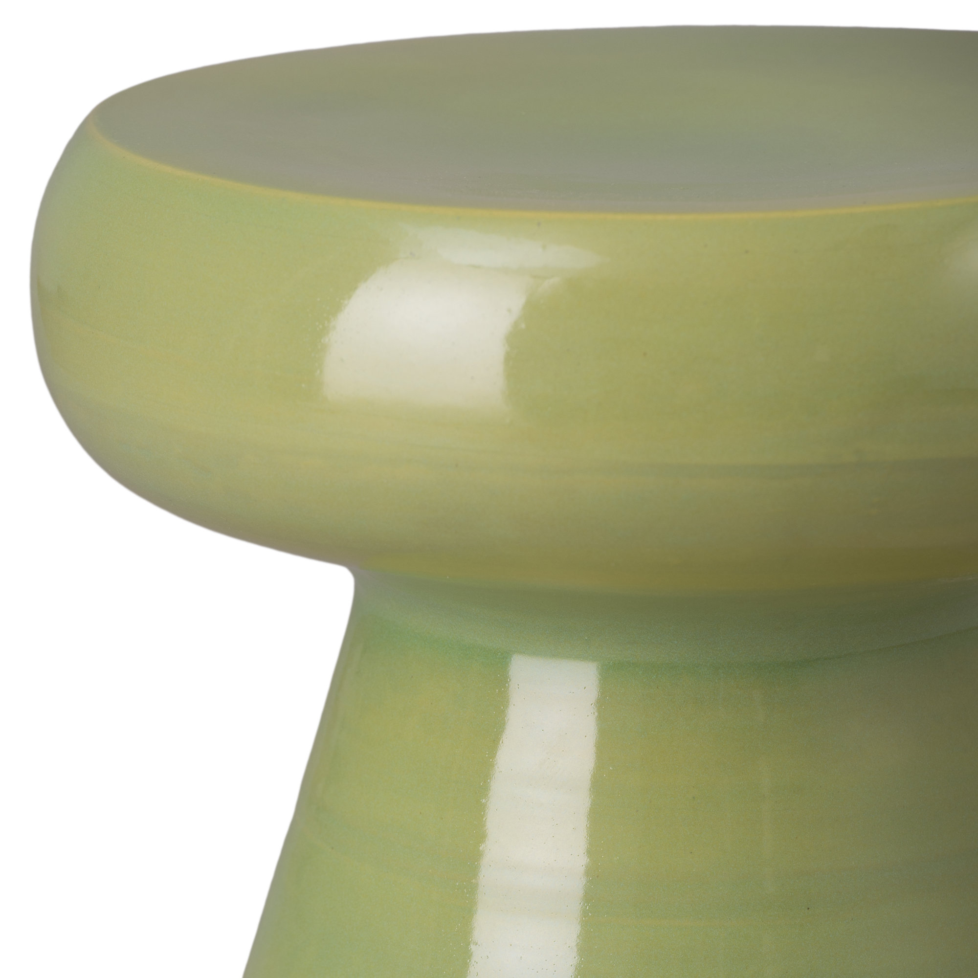 Abra Ceramic Accent Stool, Lime