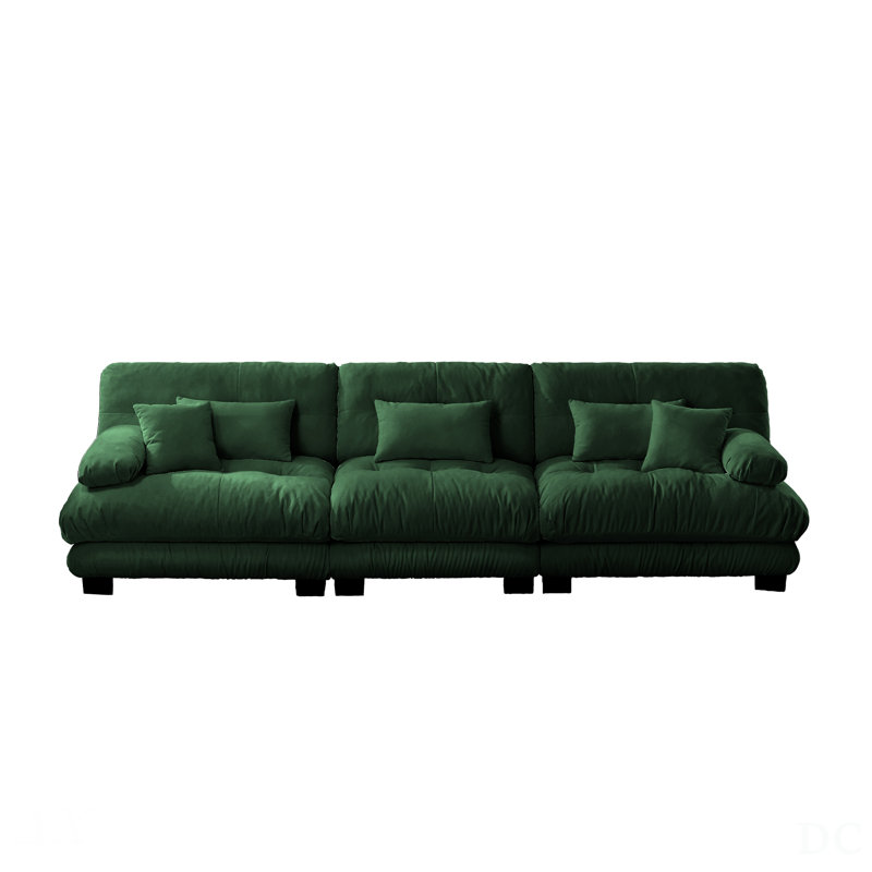 3-Seater Sectional Sofa With Deep Seat, Chenille Upholstery For Ultimate Comfort And Stylish Living Room Furniture, Green