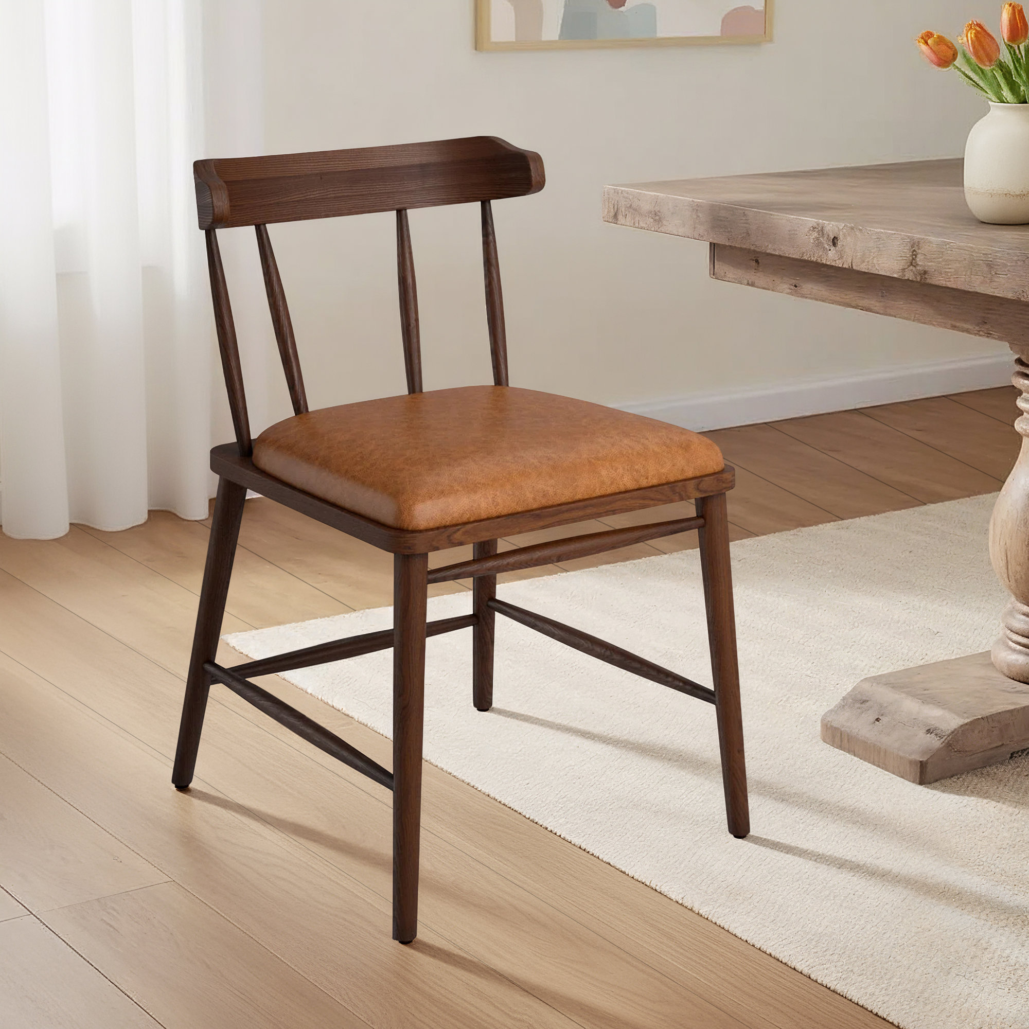 Waverly Dining Chair-Chaps Saddle, Vintage Ash, Chaps Saddle