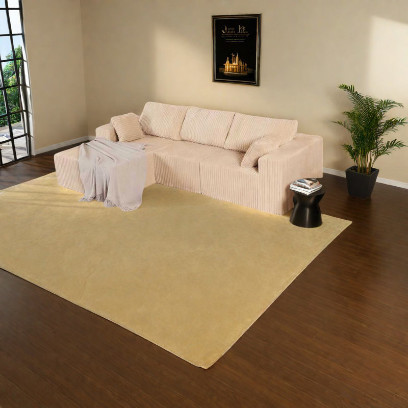Canapé modulaire spacieux, revêtement en mousse, forme en L moderne pour le salon