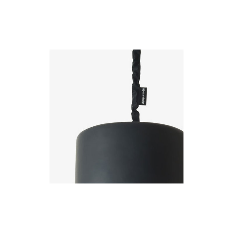 1 - Light Black Drum Pendant, Black/Orange
