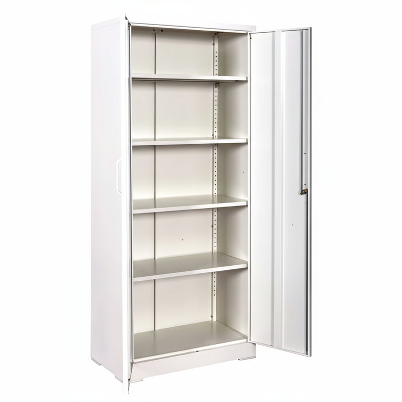 Armoire de rangement en fer 71 po avec portes verrouillables et 4 tablettes réglables, armoire verrouillable en acier robuste pour le garage, la buanderie, le bureau et l'entrepôt