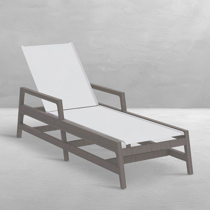 Seashore 79.75" Long Reclining Single Chaise, Slate Gray
