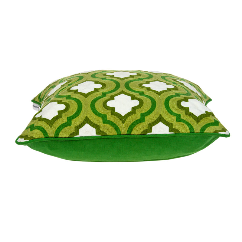 Gamma Green and White Throw Pillow, Polyester/Polyfill