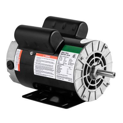 5 HP SPL Air Compressor Motor, 3450 RPM 184T Frame Electric Motor, 230V 1.88" Shaft Length 7/8" Keyed Shaft, Dual CW/CCW Rotation for Air Compressor & General Purpose Equipment