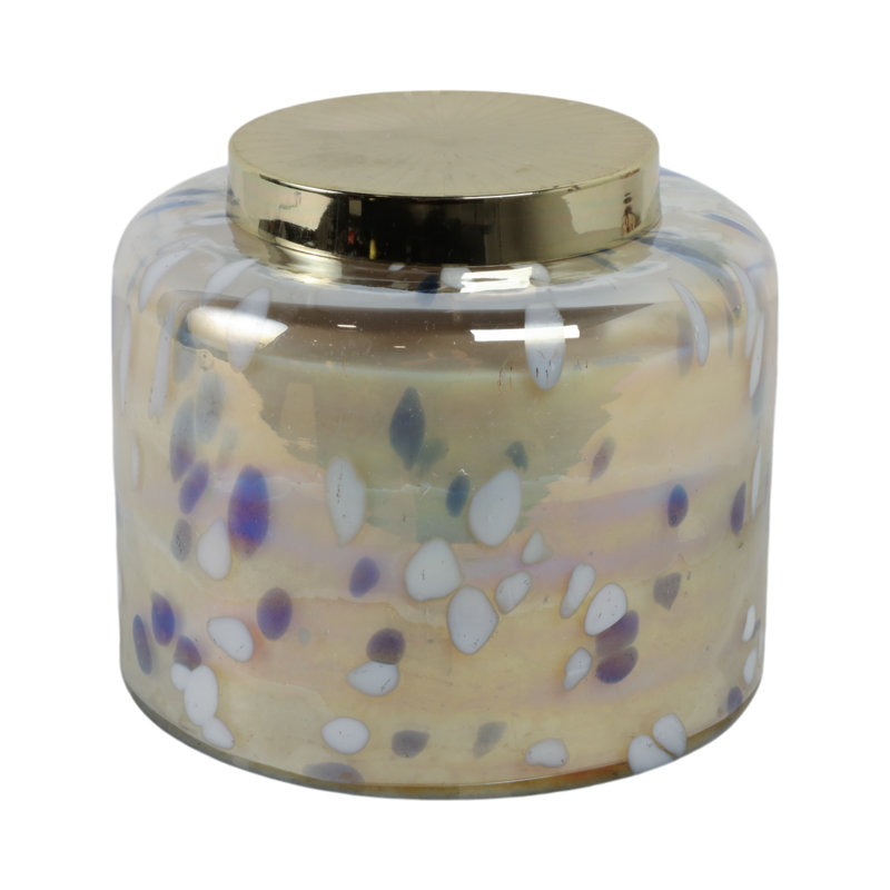 Bougie parfumée avec couvercle Jeimi pour décoration de salon - Bougie moderne en verre pour table basse, bibliothèque ou chambre à coucher - 9 po