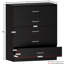 Maybery 3 Piece Bedroom Set (1 Drawer Bedside Chest, 5 Drawer Chest, 3 Door 2 Drawer Mirrored Wardrobe), (5)-955660143