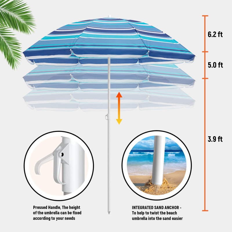 Parasol de plage 78 "x 78" Hodur